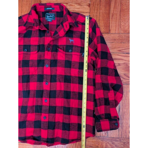 Woolrich Oxbow Bend Heavy Flannel Shirt Mens Medium Red Buffalo Plaid Cotton - Picture 7 of 8